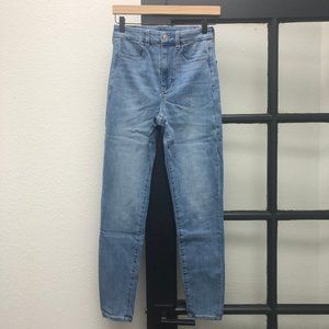 American Eagle Blue Curvy Super Hi Rise Jeggings - Size 6